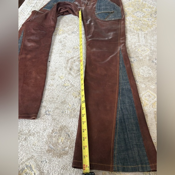 Elements By Vakko Leather and Denim Pants - Picture 14 of 15